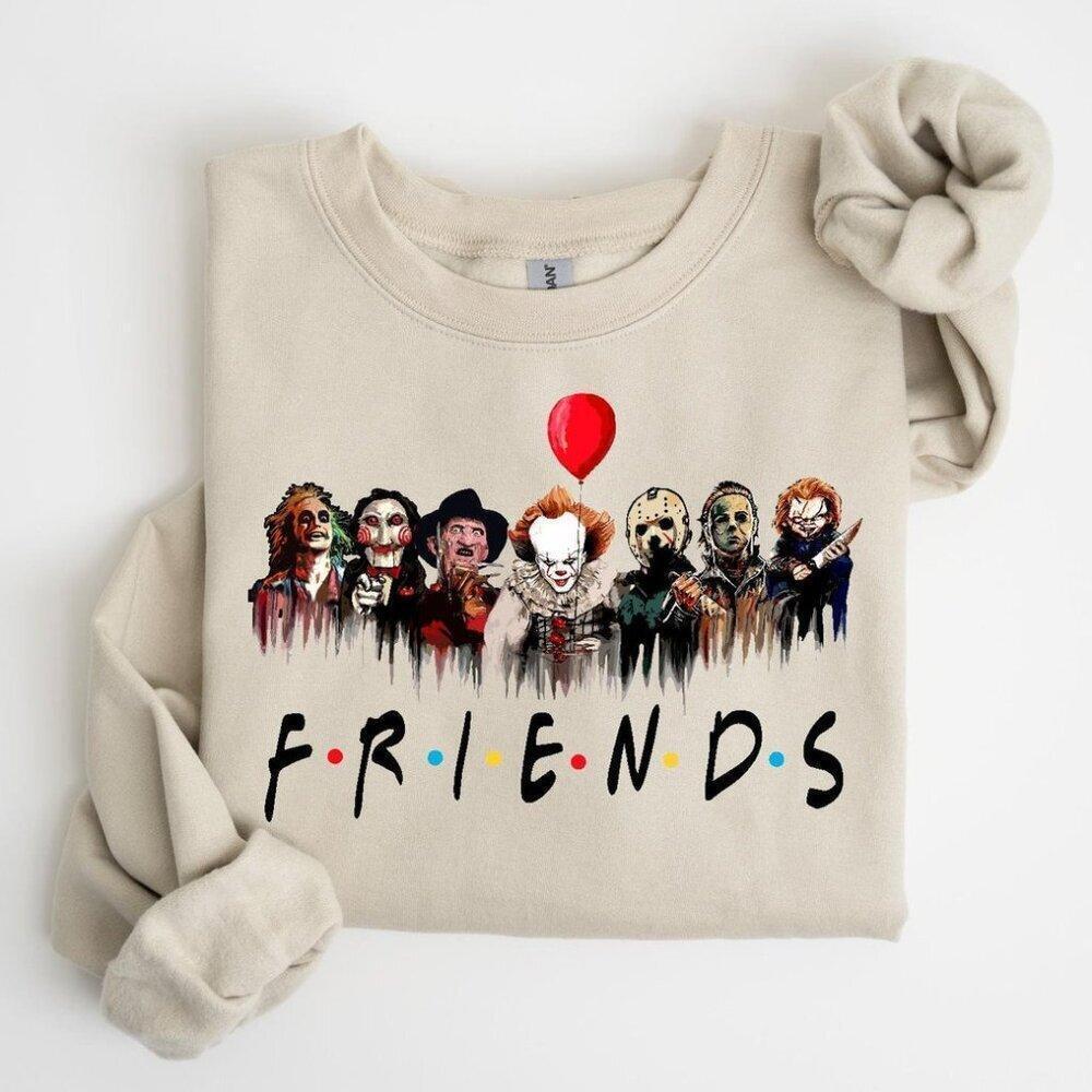 Horror Friends Halloween Spooky Season Sweatshirt, Horror Movies